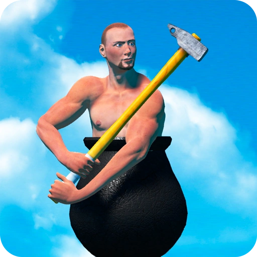 Climbing mountain in Getting Over It with hammer and pot Getting Over It mod apk