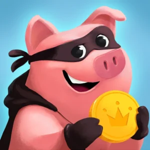 Coin Master Mod APK gameplay featuring spins and raids.