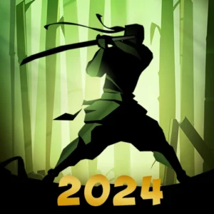 Shadow Fight 2 Mod APK gameplay with upgraded weapons and armor.