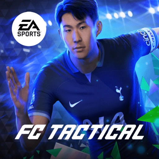 Gameplay screenshot of EA SPORTS FC™ Mod APK featuring customized players on the pitch.