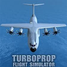 Pilot turboprop aircraft in Turboprop Flight Simulator Mod APK with unlocked features and immersive gameplay.